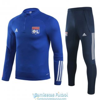 Olympique Lyonnais Sudadera De Entrenamiento Blue + Pantalon 2020-2021
