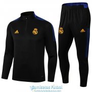 Real Madrid Sudadera De Entrenamiento Black + Pantalon Black 2021/2022