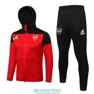 Arsenal Chaqueta Capucha Red I + Pantalon Black I 2022/2023