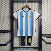 Camiseta Argentina Ninos 3 Star Primera Equipacion 2022/2023