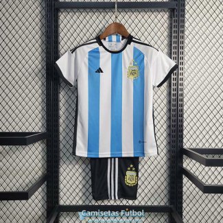 Camiseta Argentina Ninos 3 Star Primera Equipacion 2022/2023