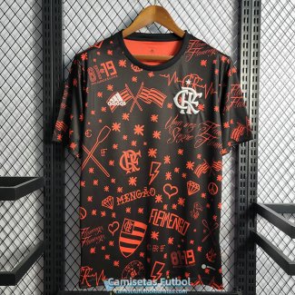 Camiseta Flamengo Pre Match Black Red 2022/2023