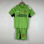 Camiseta Manchester United Ninos Portero Green 2023/2024