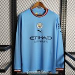 Camiseta Manga Larga Manchester City Primera Equipacion 2022/2023