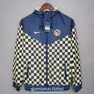 Club America Chaqueta Rompevientos Yellow Blue Plaid 2021/2022