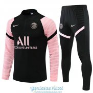 PSG Sudadera De Entrenamiento Black Pink + Pantalon 2021/2022