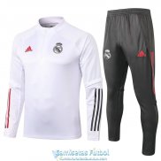 Real Madrid Sudadera De Entrenamiento White + Pantalon 2020-2021