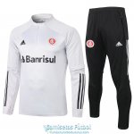 Sport Club Internacional Sudadera De Entrenamiento Light Grey + Pantalon 2020-2021