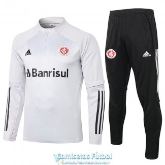 Sport Club Internacional Sudadera De Entrenamiento Light Grey + Pantalon 2020-2021