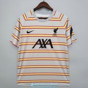 Camiseta Liverpool Training Grey Stripes 2021/2022