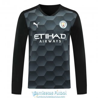 Camiseta Manga Larga Manchester City Portero Black 2020/2021