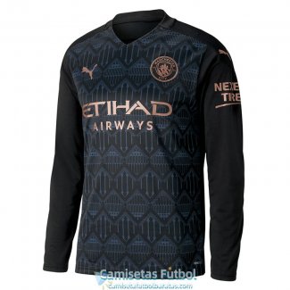 Camiseta Manga Larga Manchester City Segunda Equipacion 2020-2021