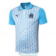 Camiseta Olympique Marseille Polo Blue White 2020-2021