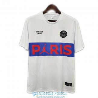 Camiseta PSG x Jordan Training White Blue 2020-2021