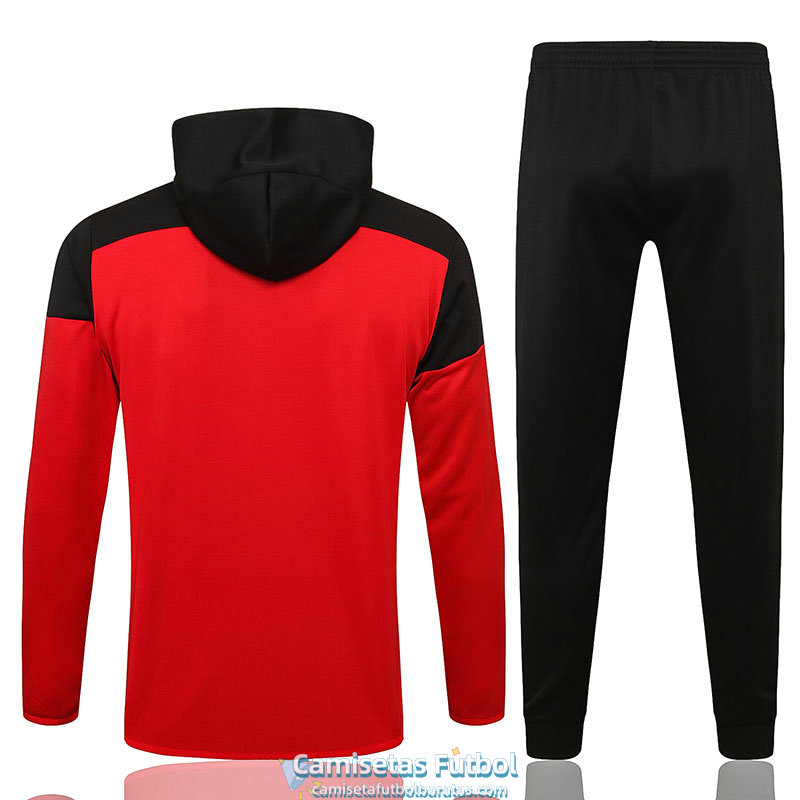 Arsenal Chaqueta Capucha Red I + Pantalon Black I 2022/2023