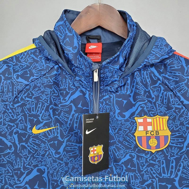 Barcelona Chaqueta Rompevientos Blue Camouflage 2021/2022