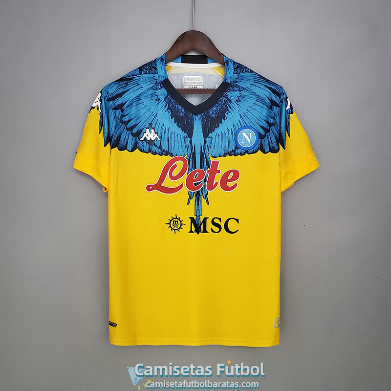 Camiseta Napoli Kappa x Marcelo Burlon Yellow 2021/2022