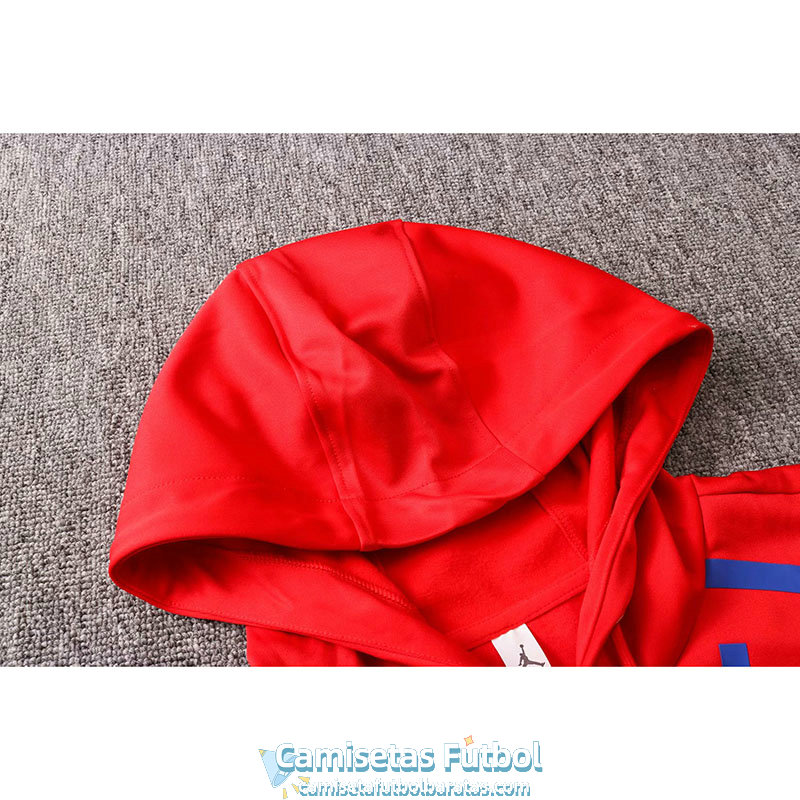 PSG x JORDAN Sudadera Capucha Red + Pantalon Black 2020-2021