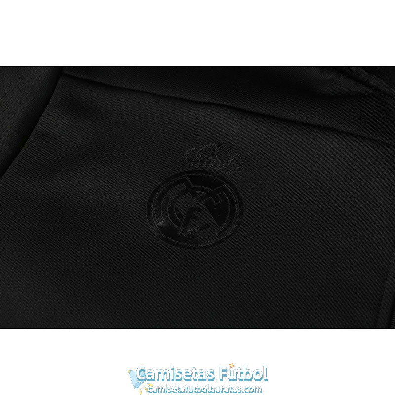Real Madrid Chaqueta Capucha Black + Pantalon Black 2021/2022